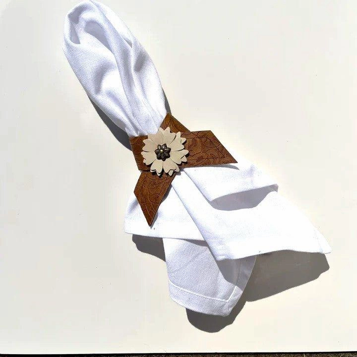Denver Leather Napkin Rings 4-pc