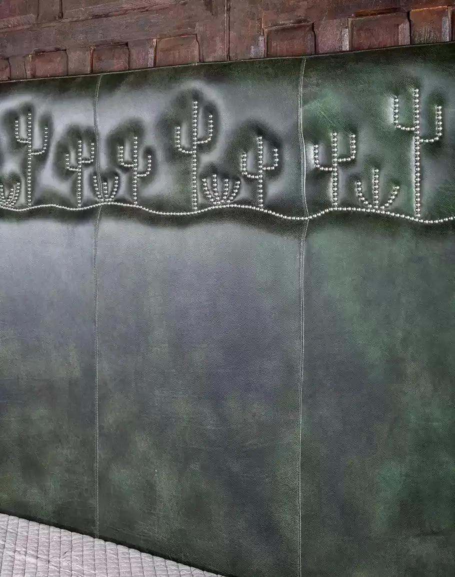 Desert Cactus Burnished Leather Bed