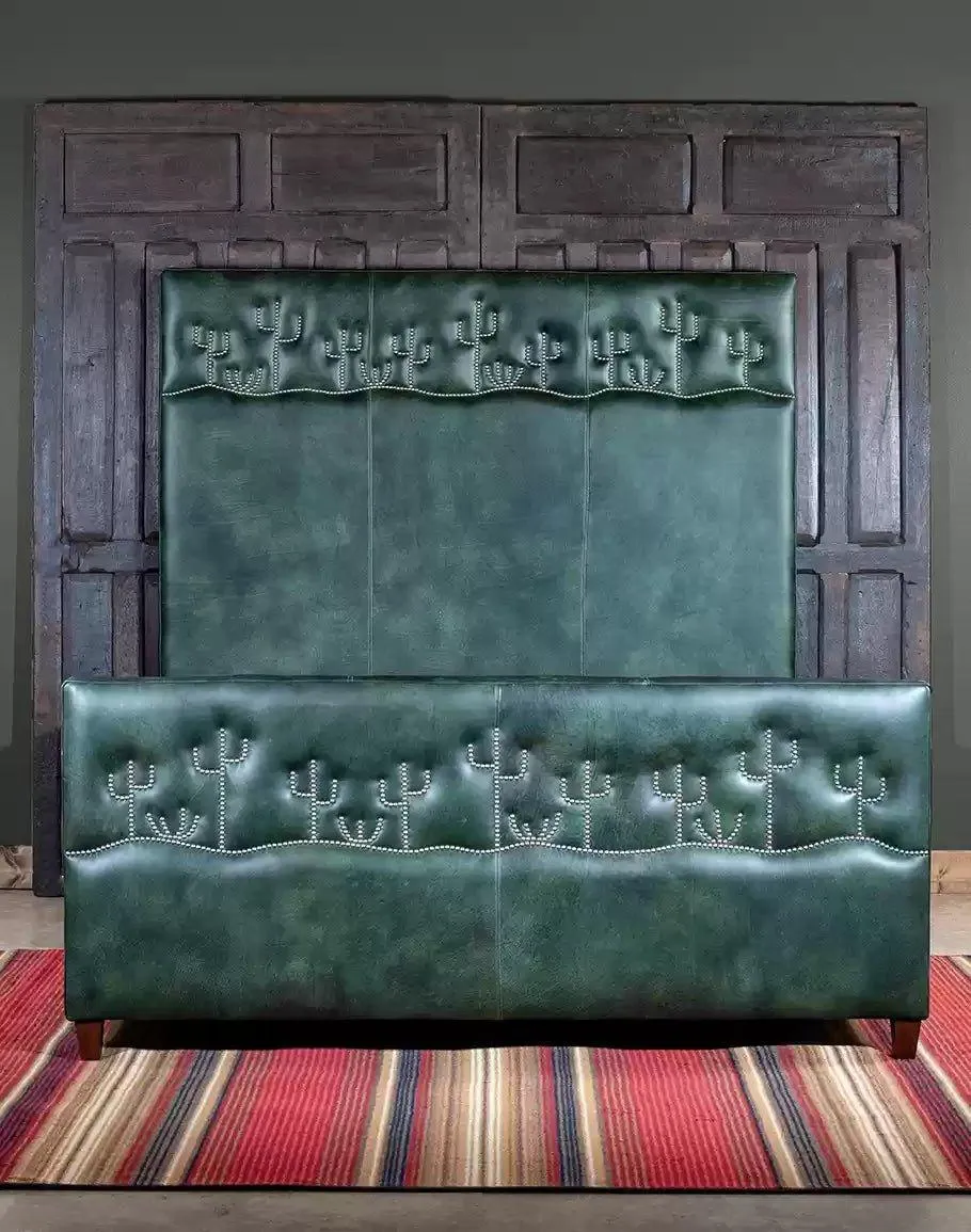 Desert Cactus Burnished Leather Bed