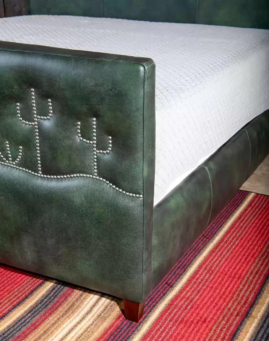 Desert Cactus Burnished Leather Bed