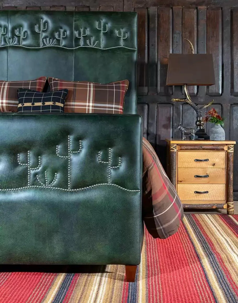 Desert Cactus Burnished Leather Bed