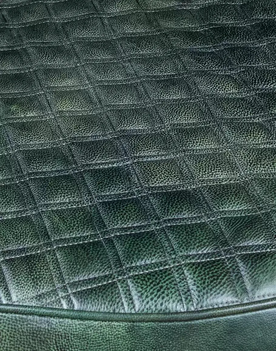 Desert Cactus Round Leather Ottoman