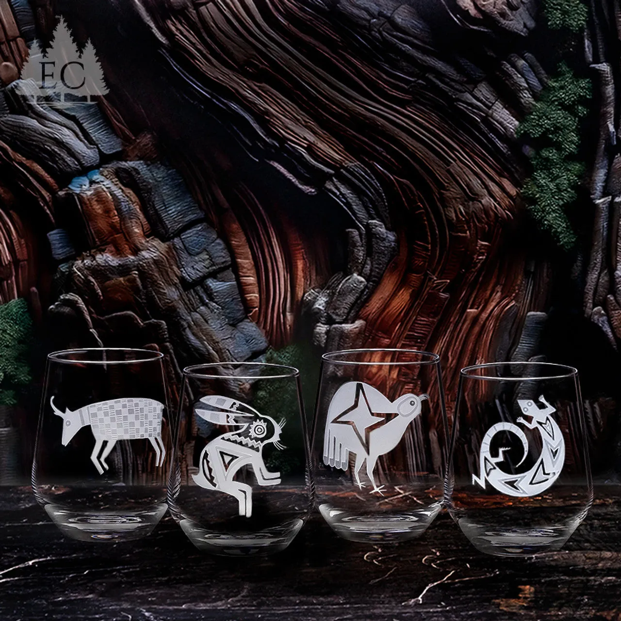 Desert Guardians Etched Stemless Wine Glasses toilet seat cover, slow close seat