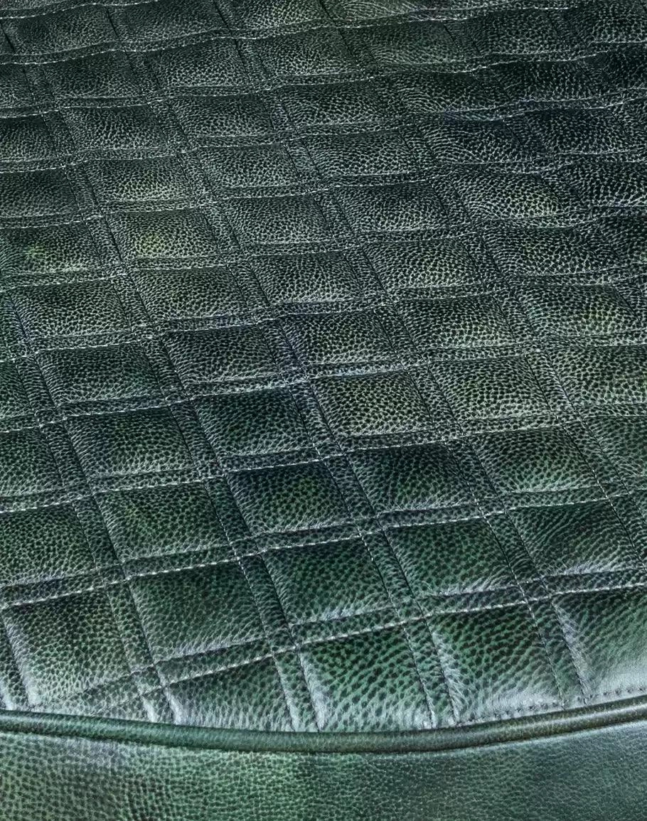 Desert Cactus Round Leather Ottoman