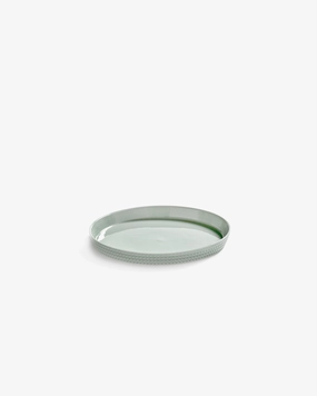 Dessert plate raised edge green Nido