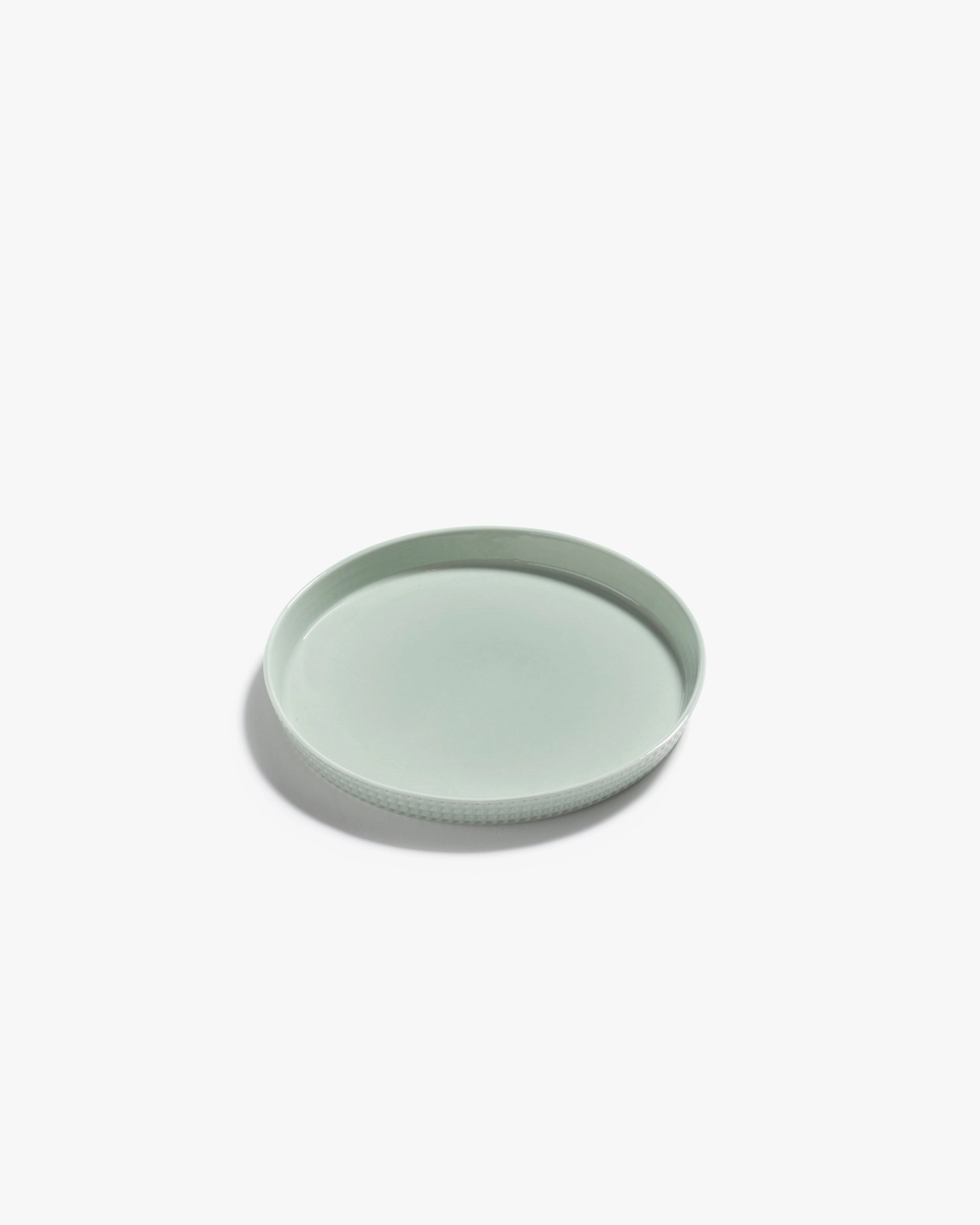Dessert plate raised edge green Nido
