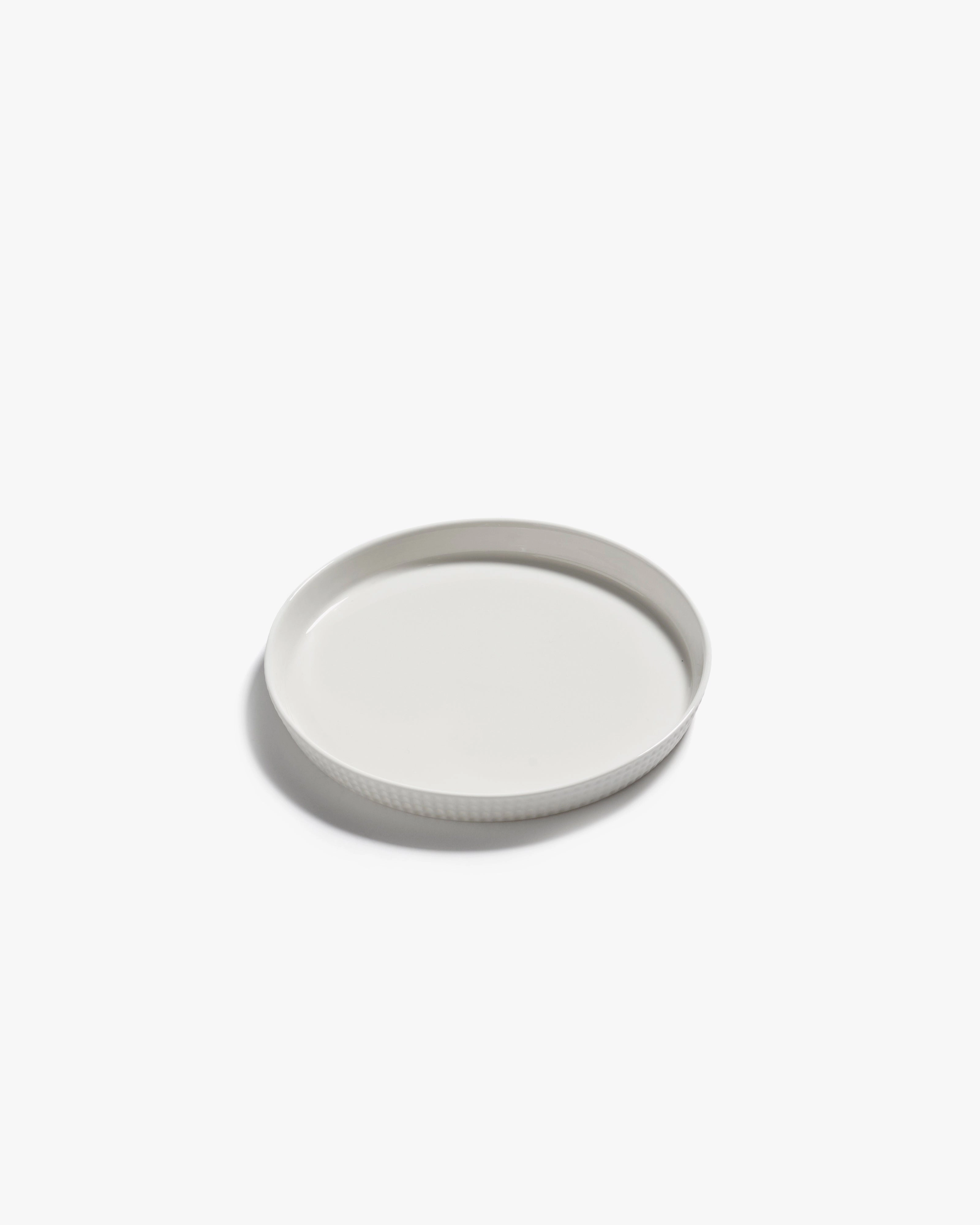 Dessert plate raised edge white Nido
