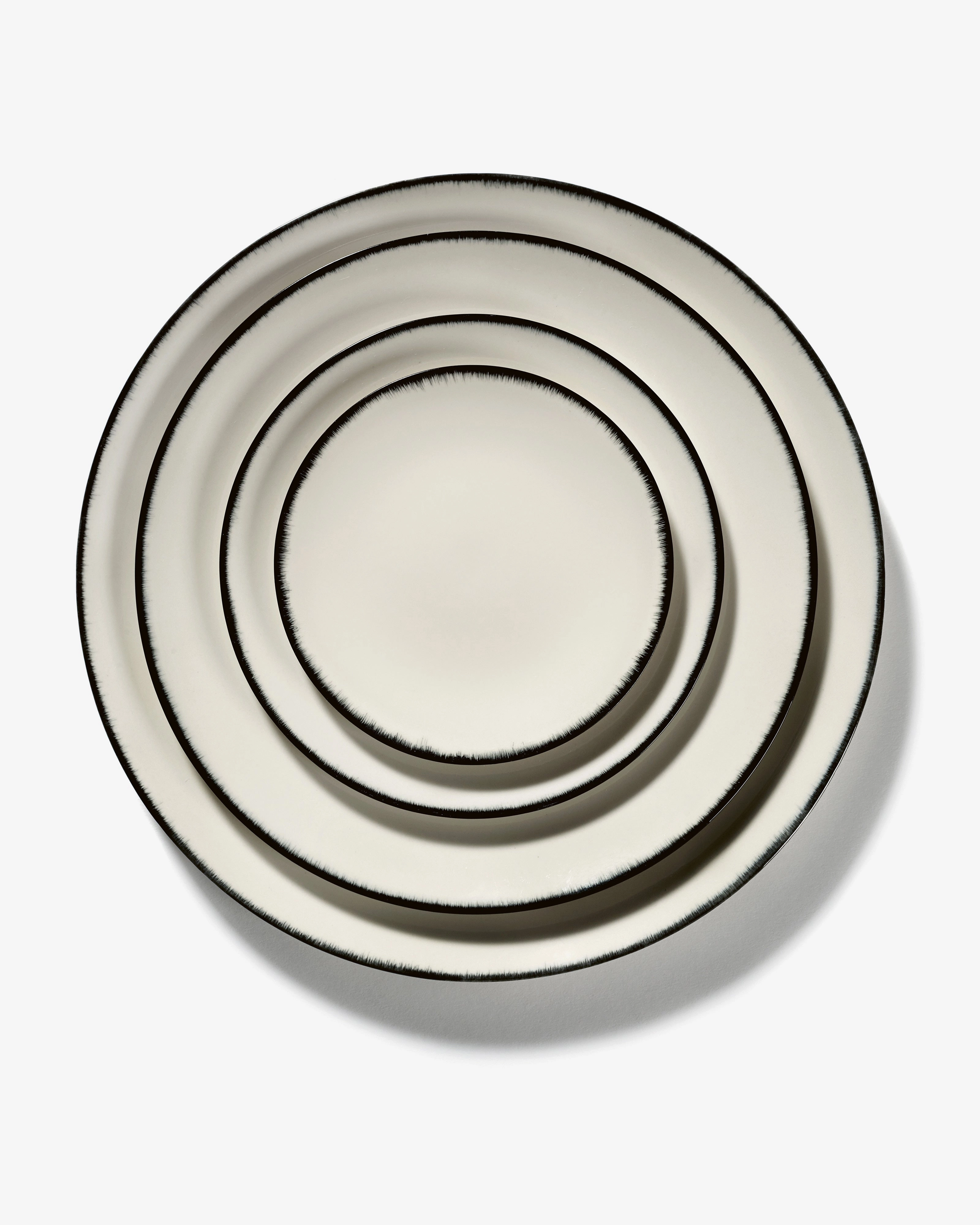 Dessert plate white/black variation 1 D
