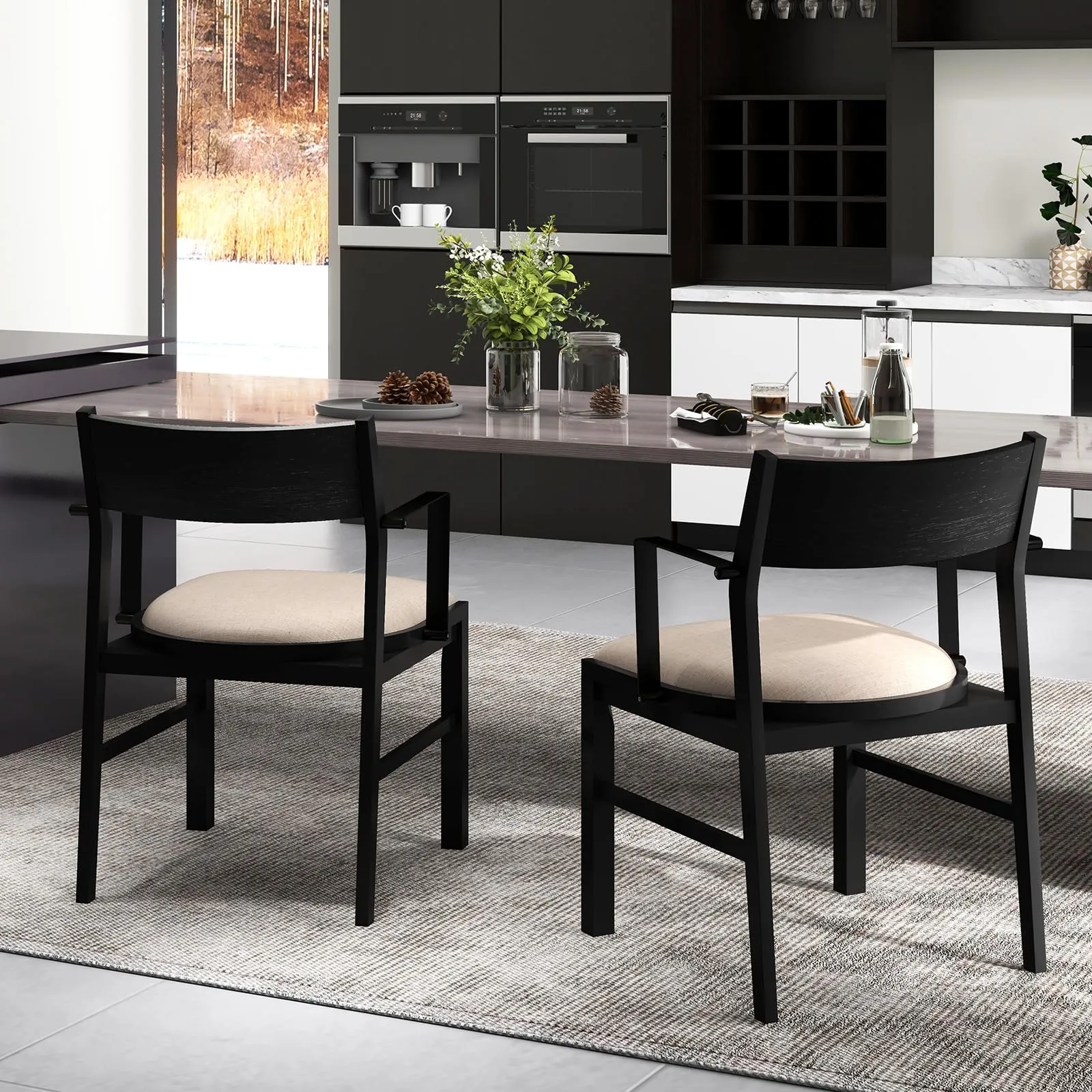 Dining Chairs Set of 2 or 4, Accent Armchairs with Padded Seat