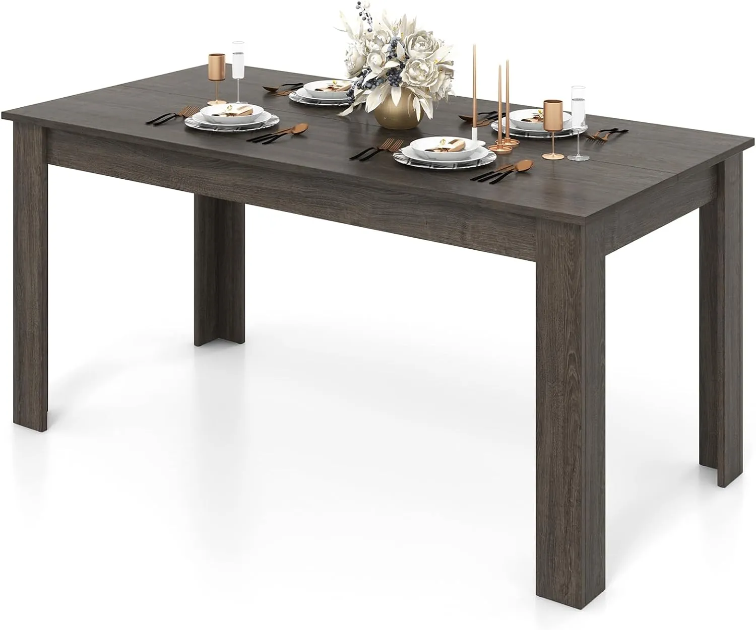 Dining Table, Wood Rectangular Table Dining Table 63" x 31.5" x 30"