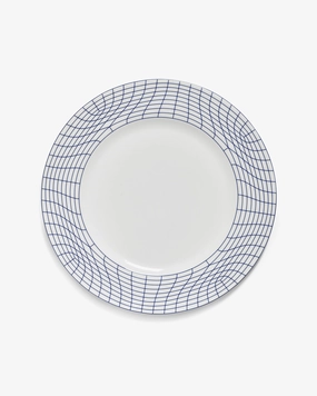 Dinner plate 01 white - blue Nido