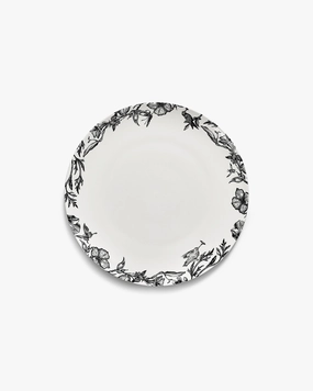 Dinner plate enchanted garden white - black Unity