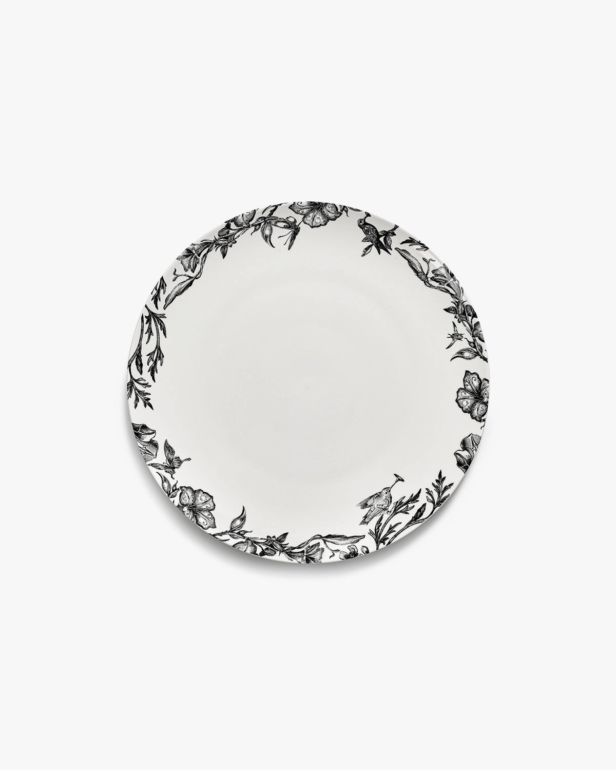 Dinner plate enchanted garden white - black Unity