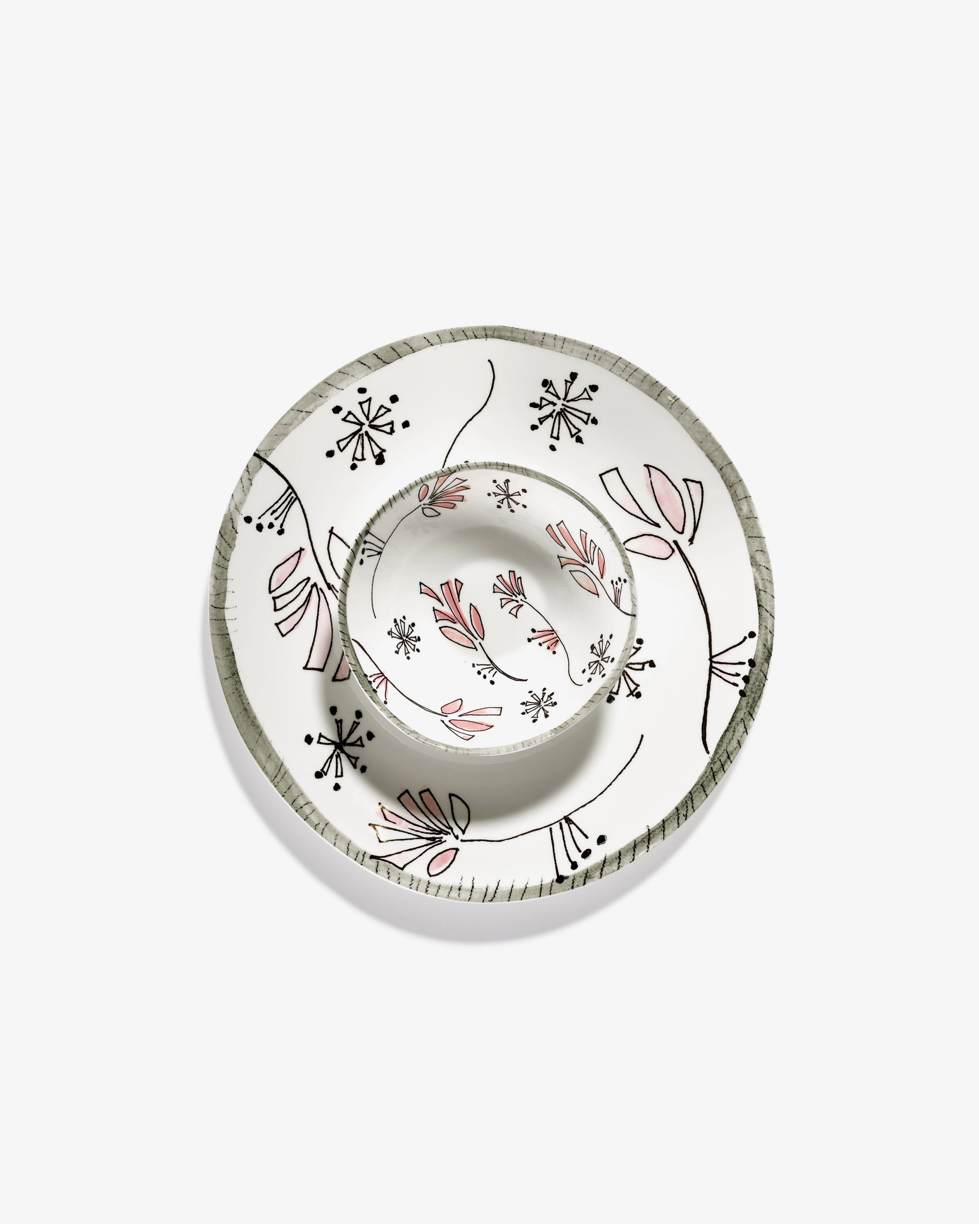 Dinner plate Fiore rosa Midnight Flowers