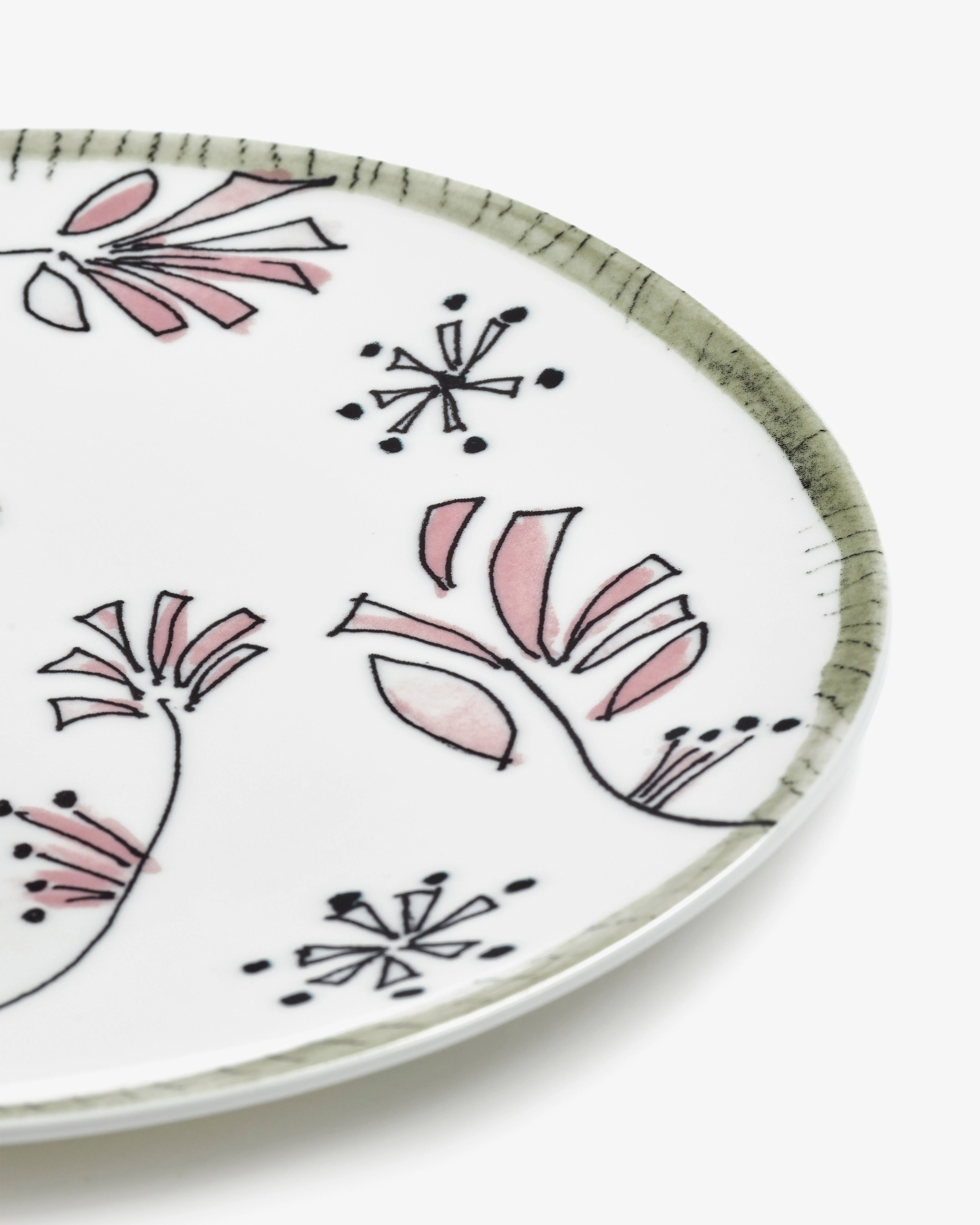 Dinner plate Fiore rosa Midnight Flowers