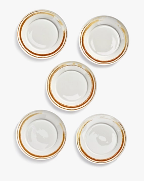Dinner plates set/5 white Plates by Luc Tuymans