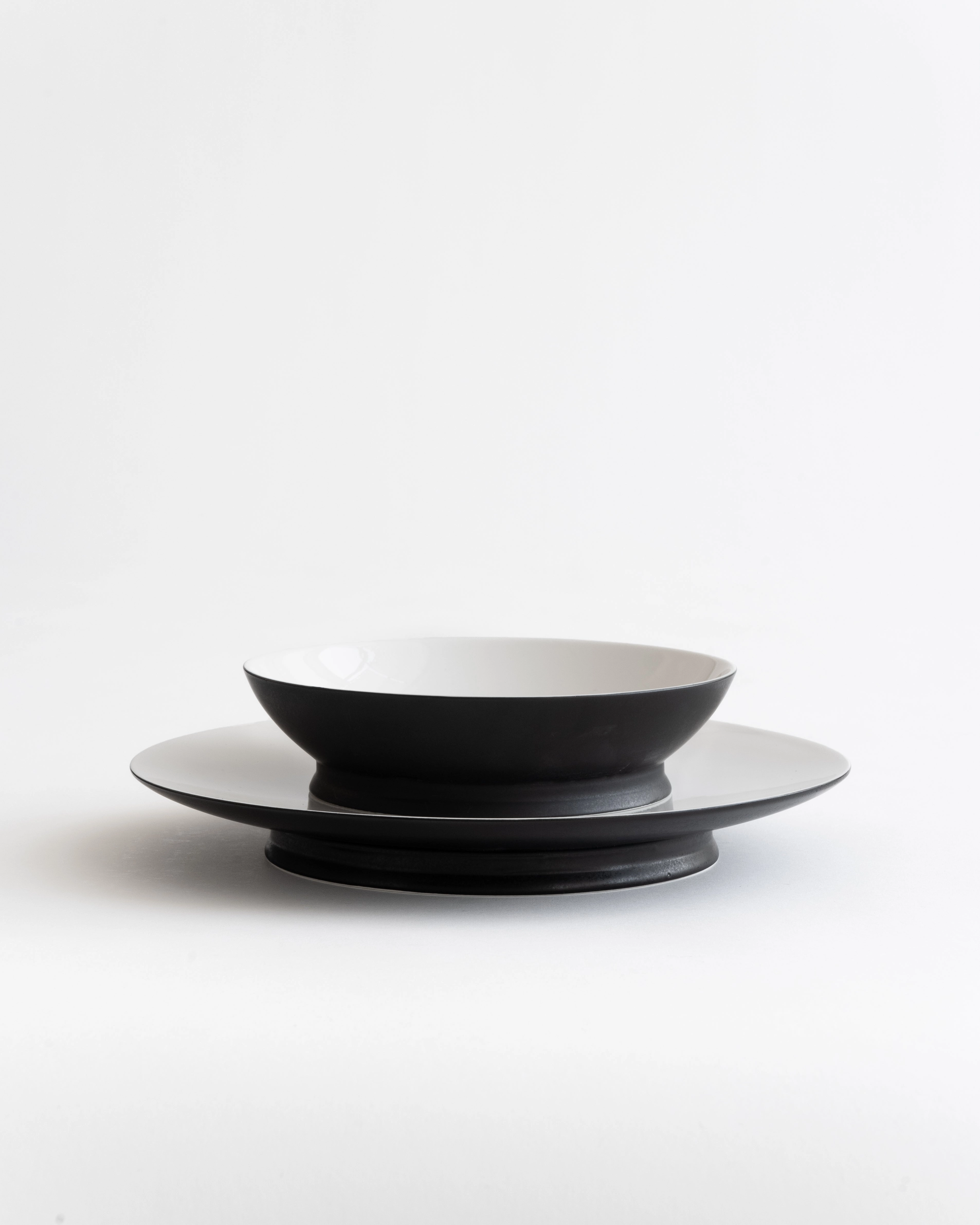 Dinner Set 12 pieces Black/off white Ra