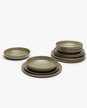 Dinner Set 12 pieces camogreen Surface