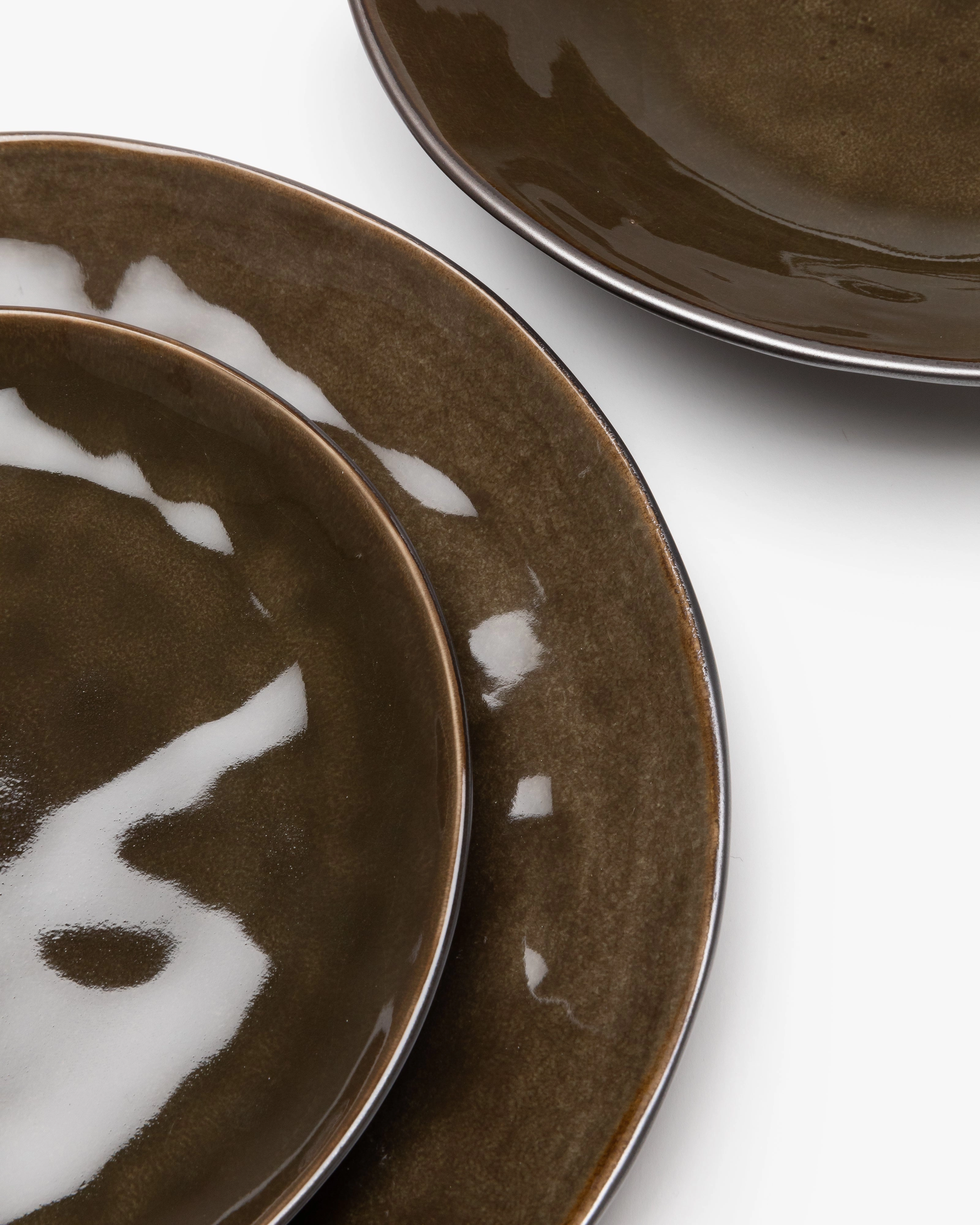 Dinner Set 12 pieces dark gray Pure