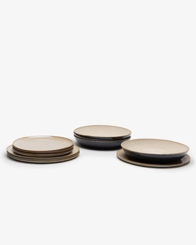 Dinner Set 12 pieces misty gray Terres de rves