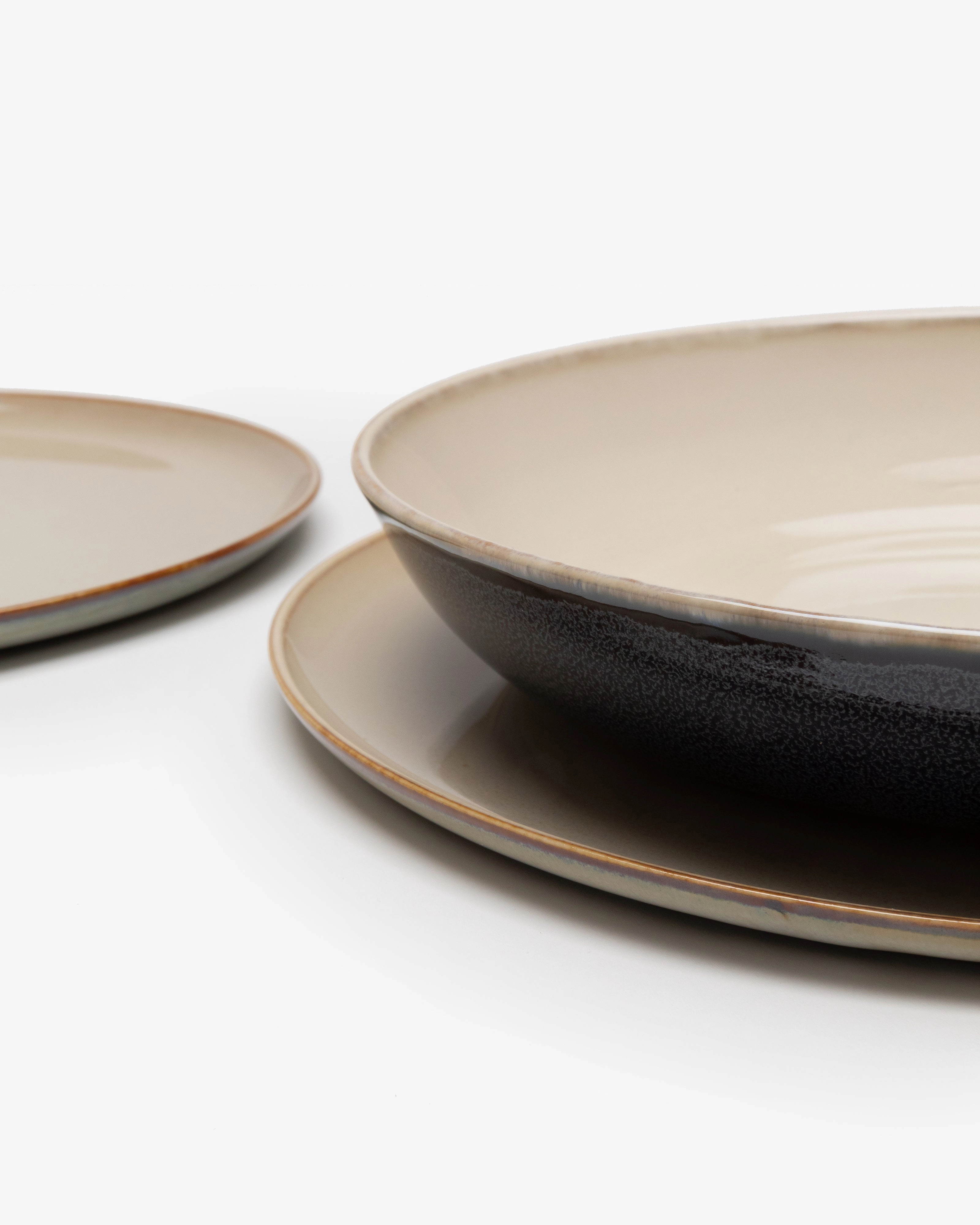 Dinner Set 12 pieces misty gray Terres de rves
