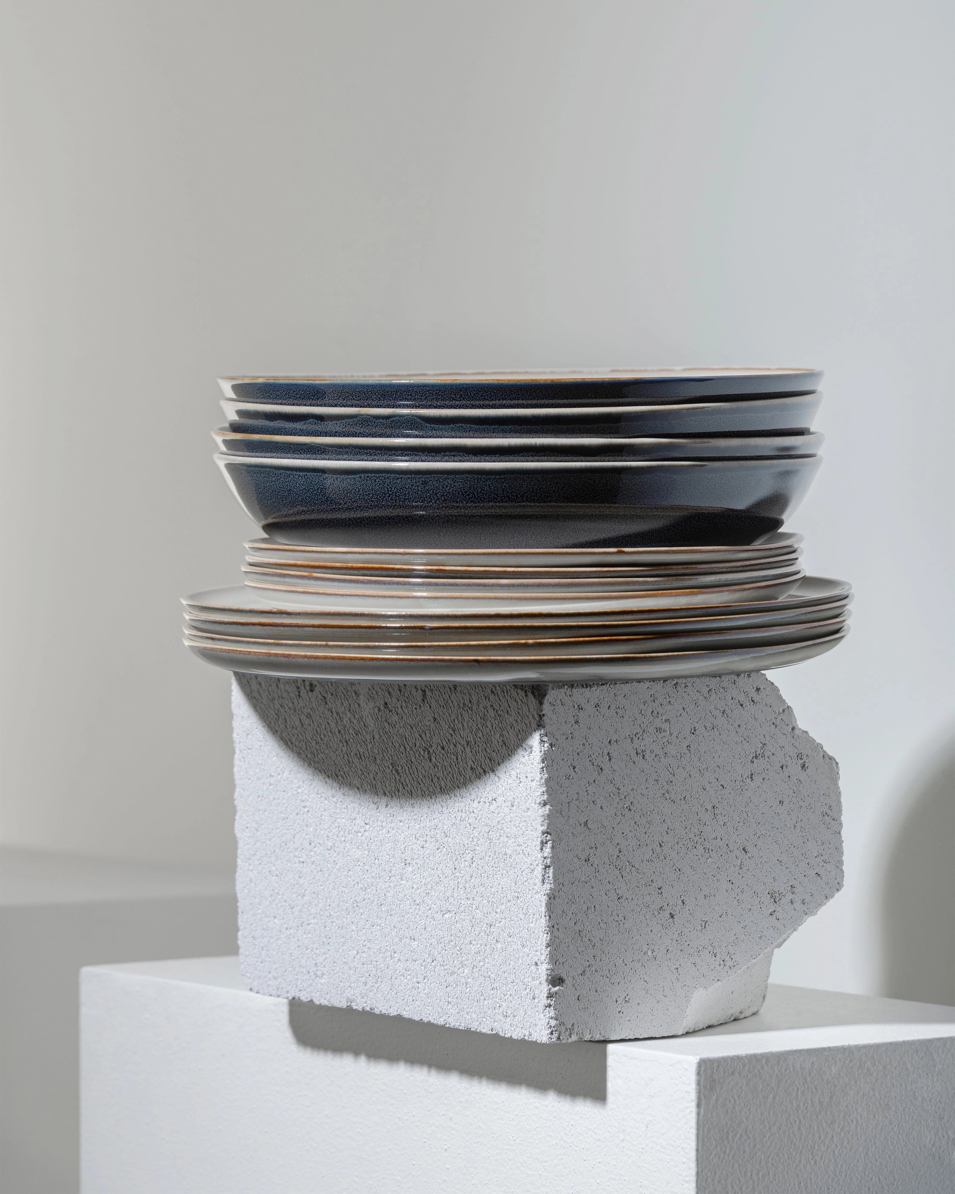 Dinner Set 12 pieces misty gray Terres de rves
