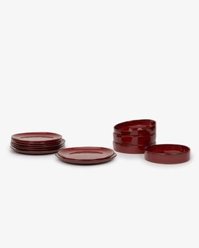 Dinner Set 12 pieces venetian red La Mre