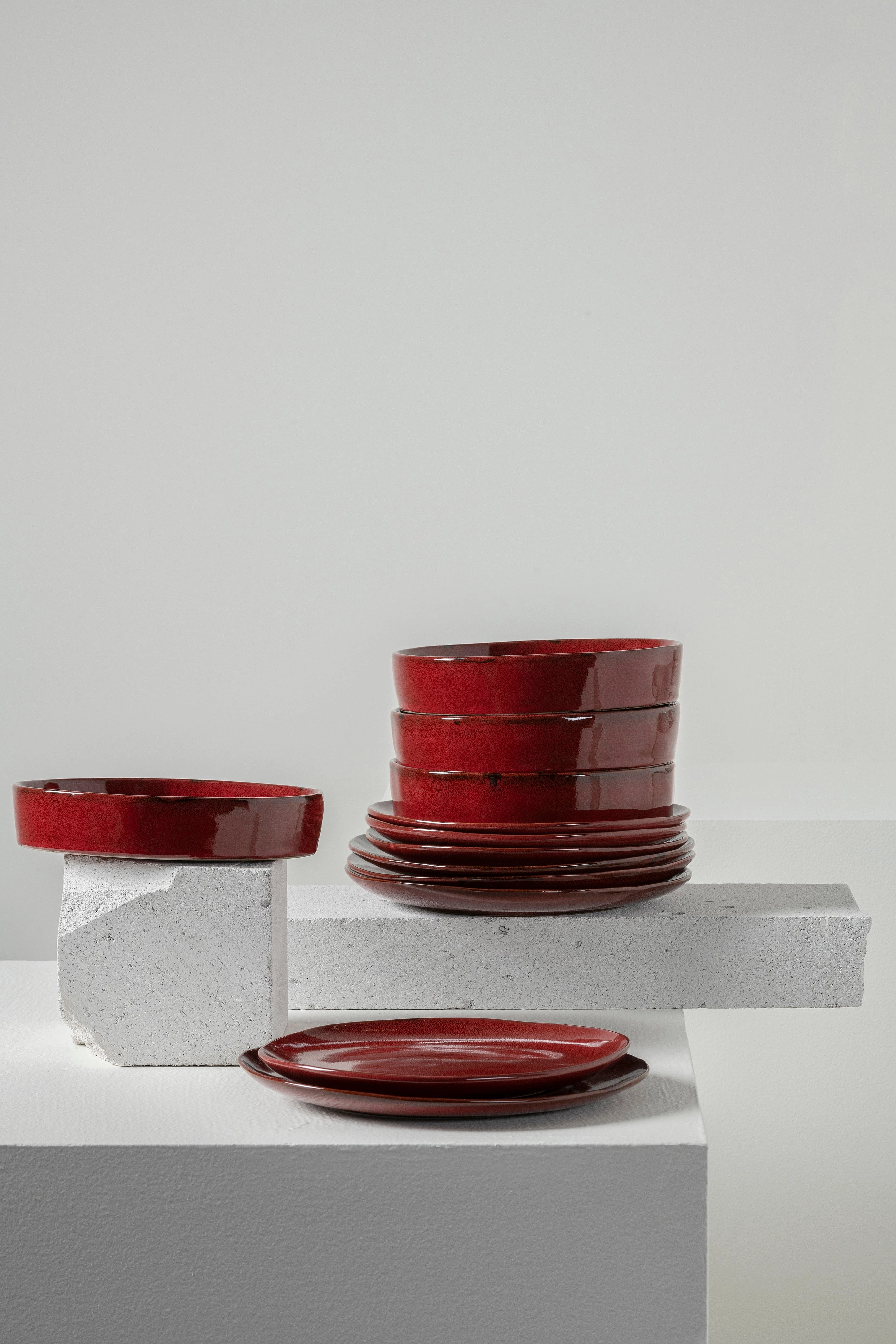 Dinner Set 12 pieces venetian red La Mre