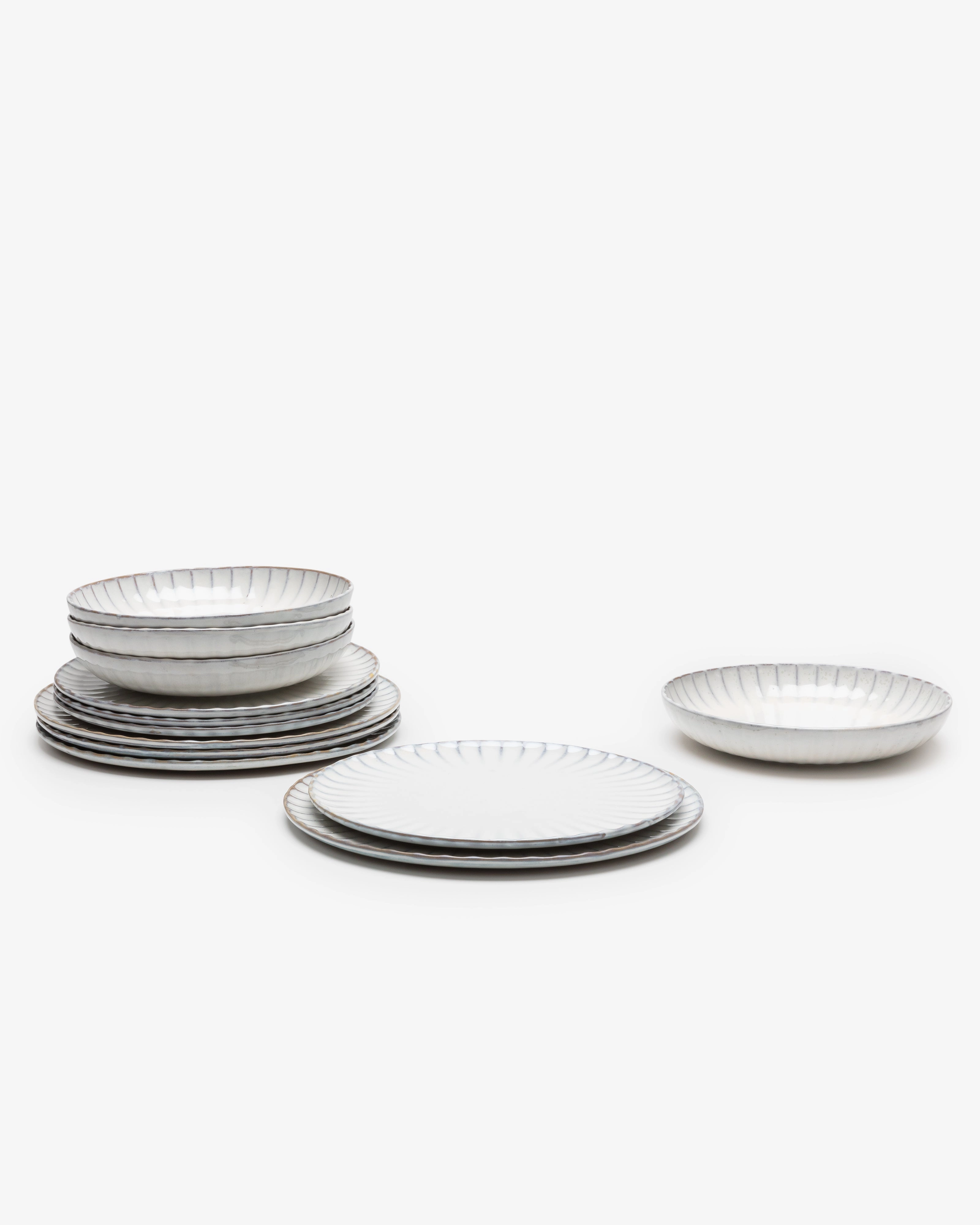 Dinner Set 12 pieces white Inku