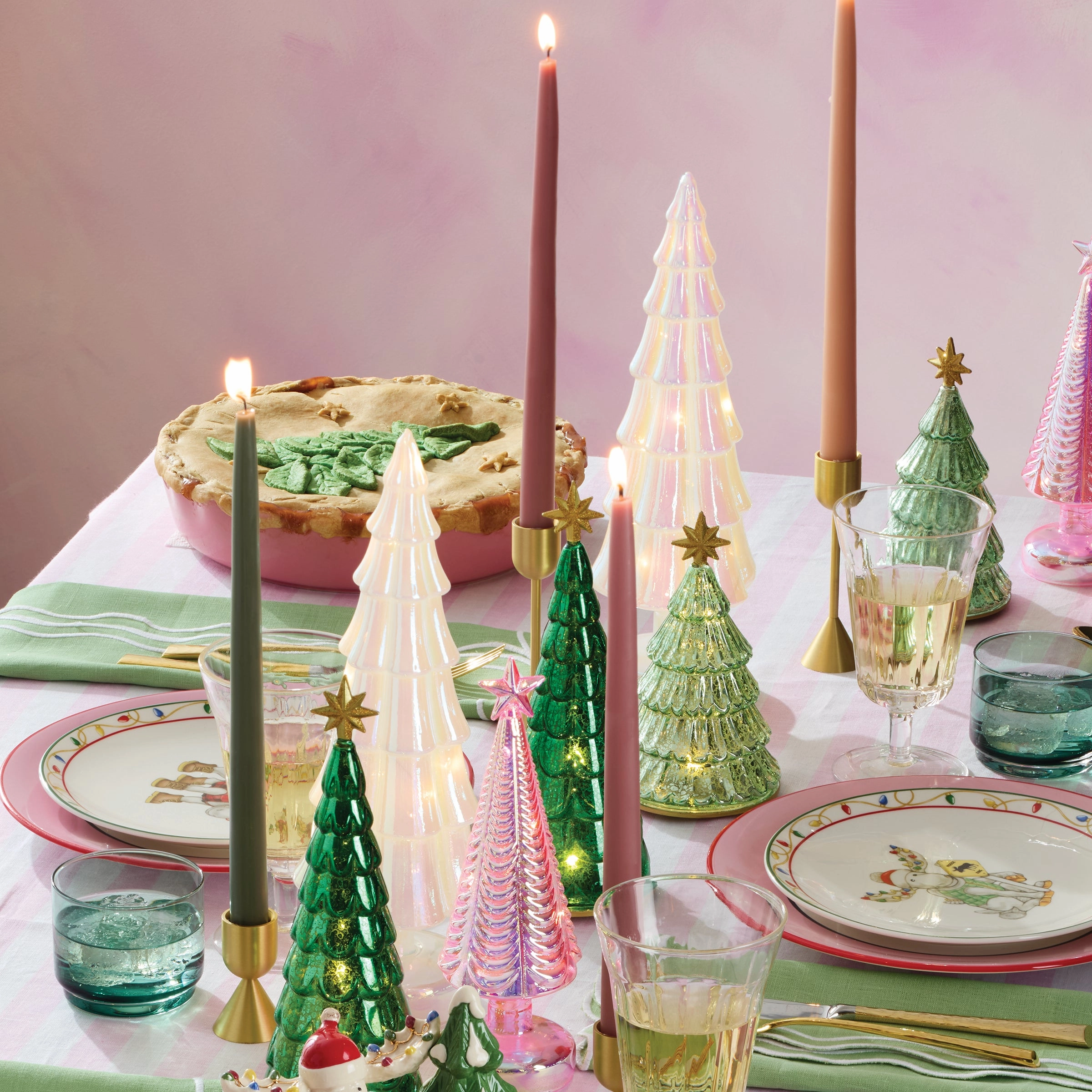 Dipped 12" Taper Candle Pair - Moss