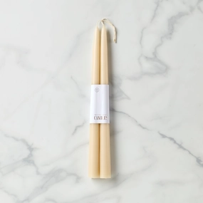 Dipped 12" Taper Candle Pair - Parchment