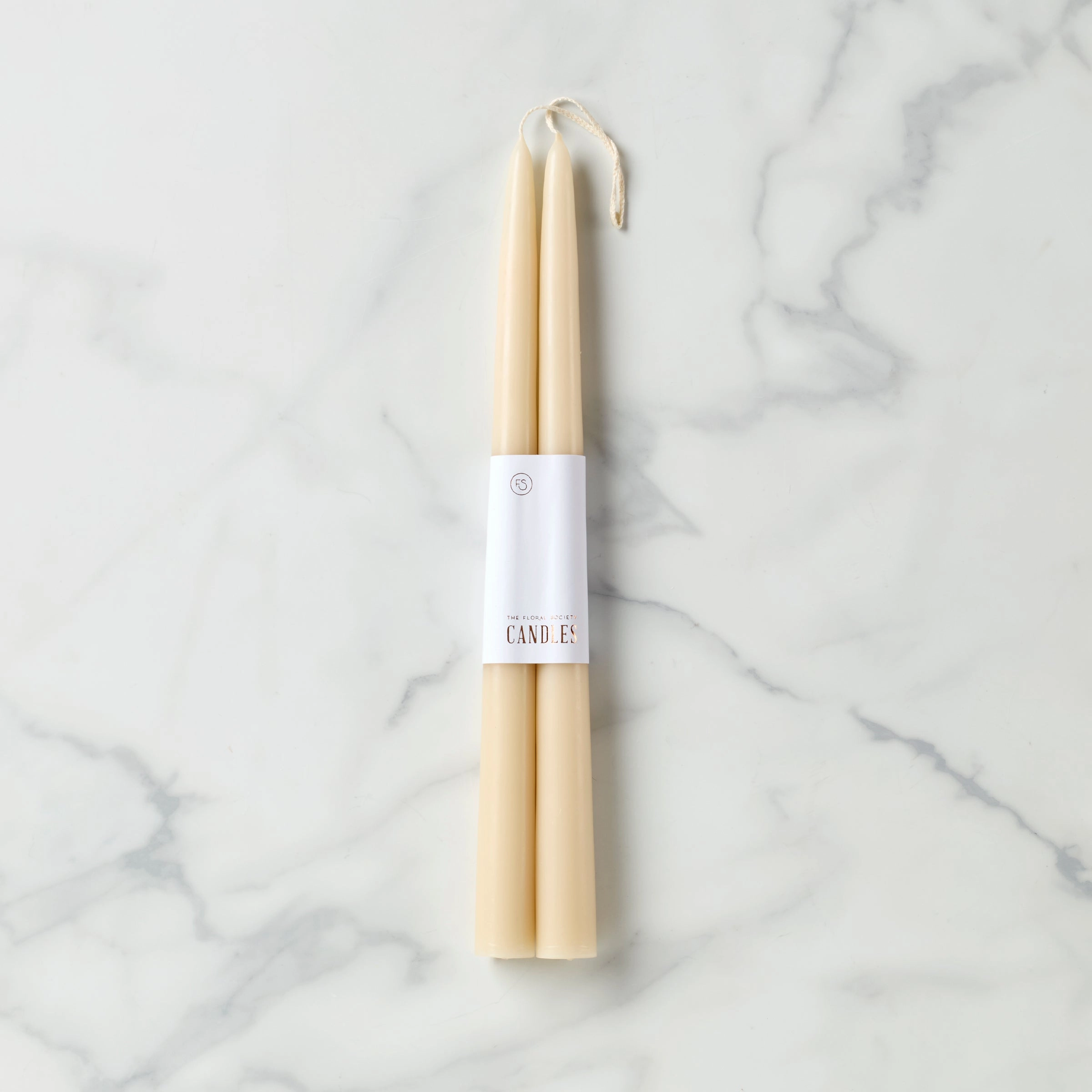 Dipped 12" Taper Candle Pair - Parchment