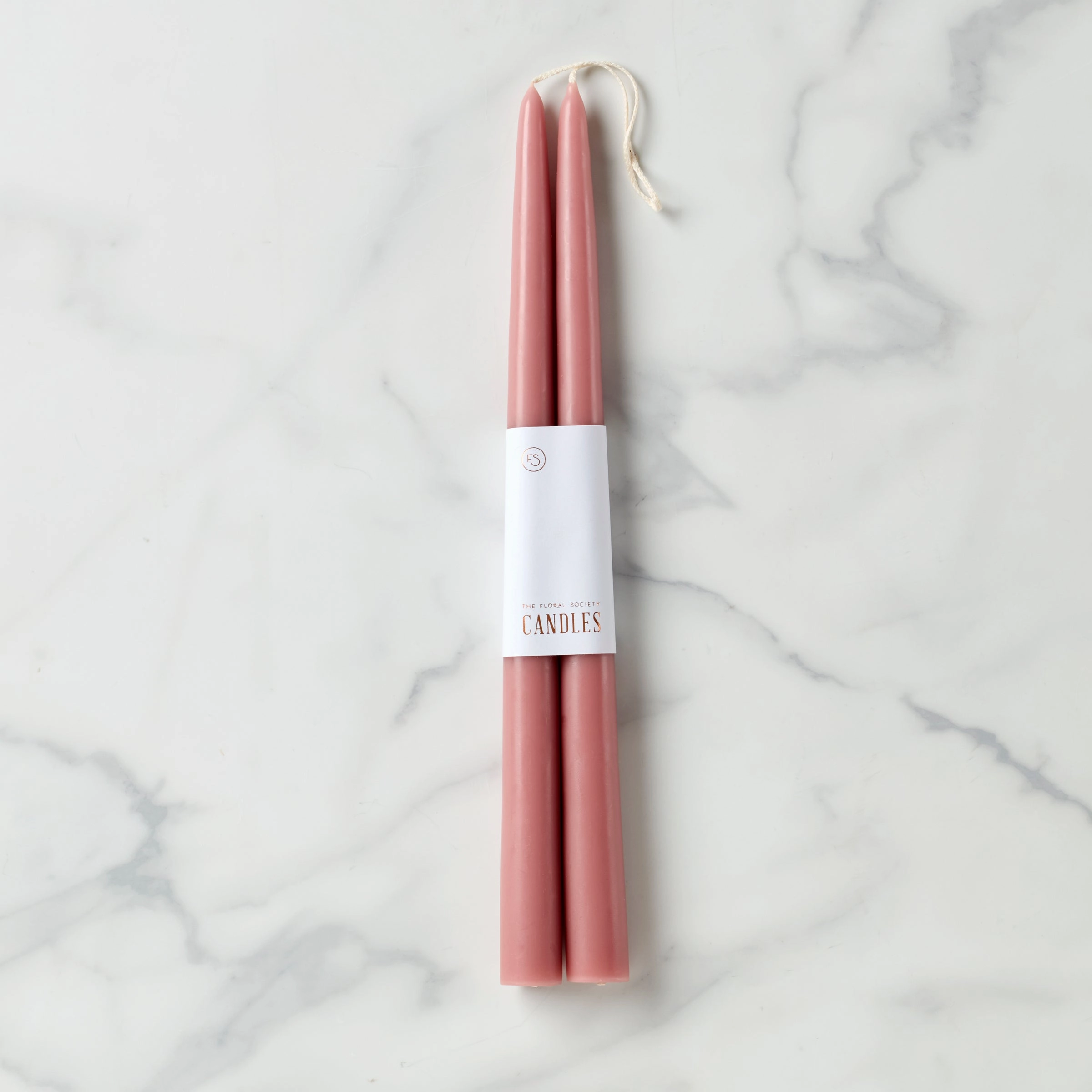 Dipped 12" Taper Candle Pair - Rose
