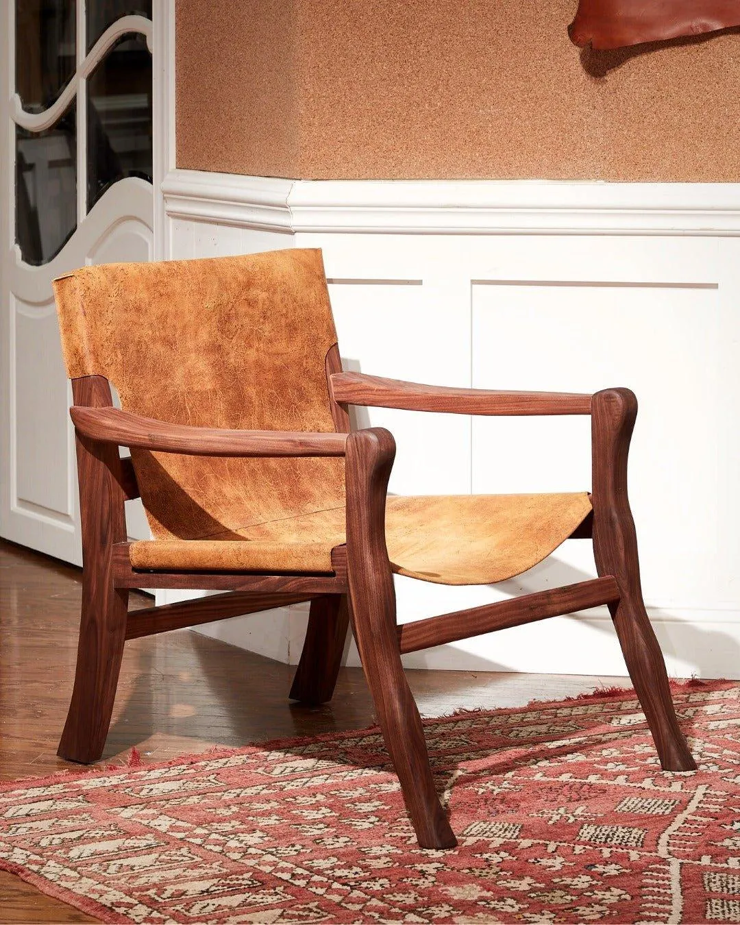 Distressed Leather Sling Chair euro sham, pillow shams