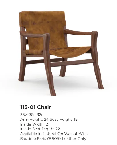 Distressed Leather Sling Chair