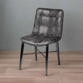Distressed Black Leather Dining Chair glassware set, wine glass