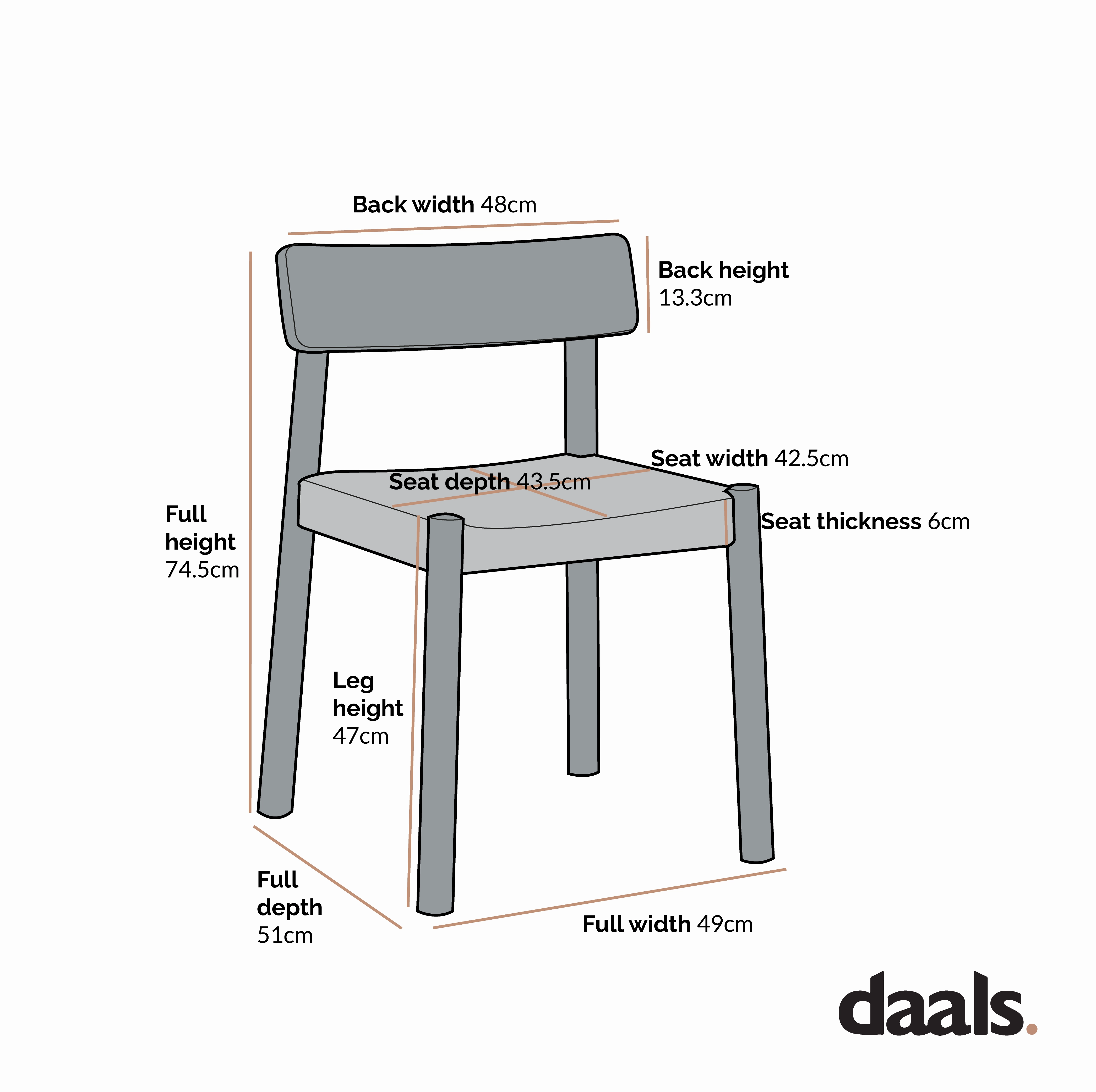 Ditton Set of 2 Elm Wood and Jute Dining Chairs, Natural