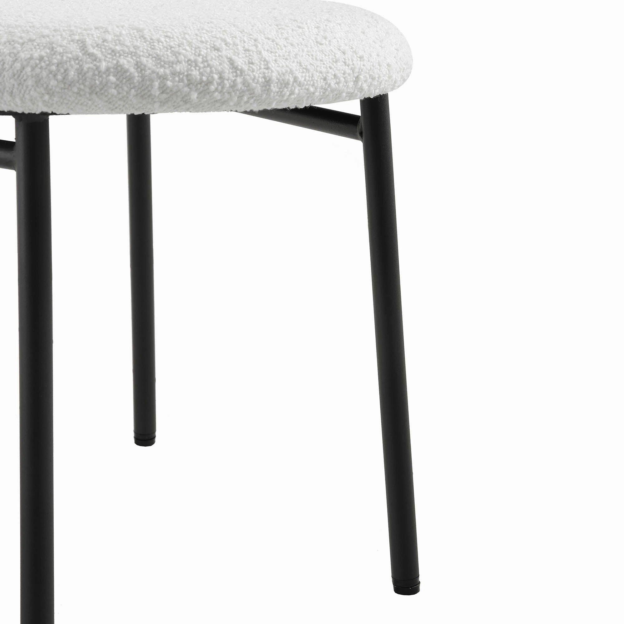 Donna Set of 2 White Boucle Dining Chairs
