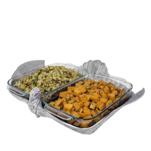 Double Base Turkey Casserole Holder shower curtain, waterproof liner
