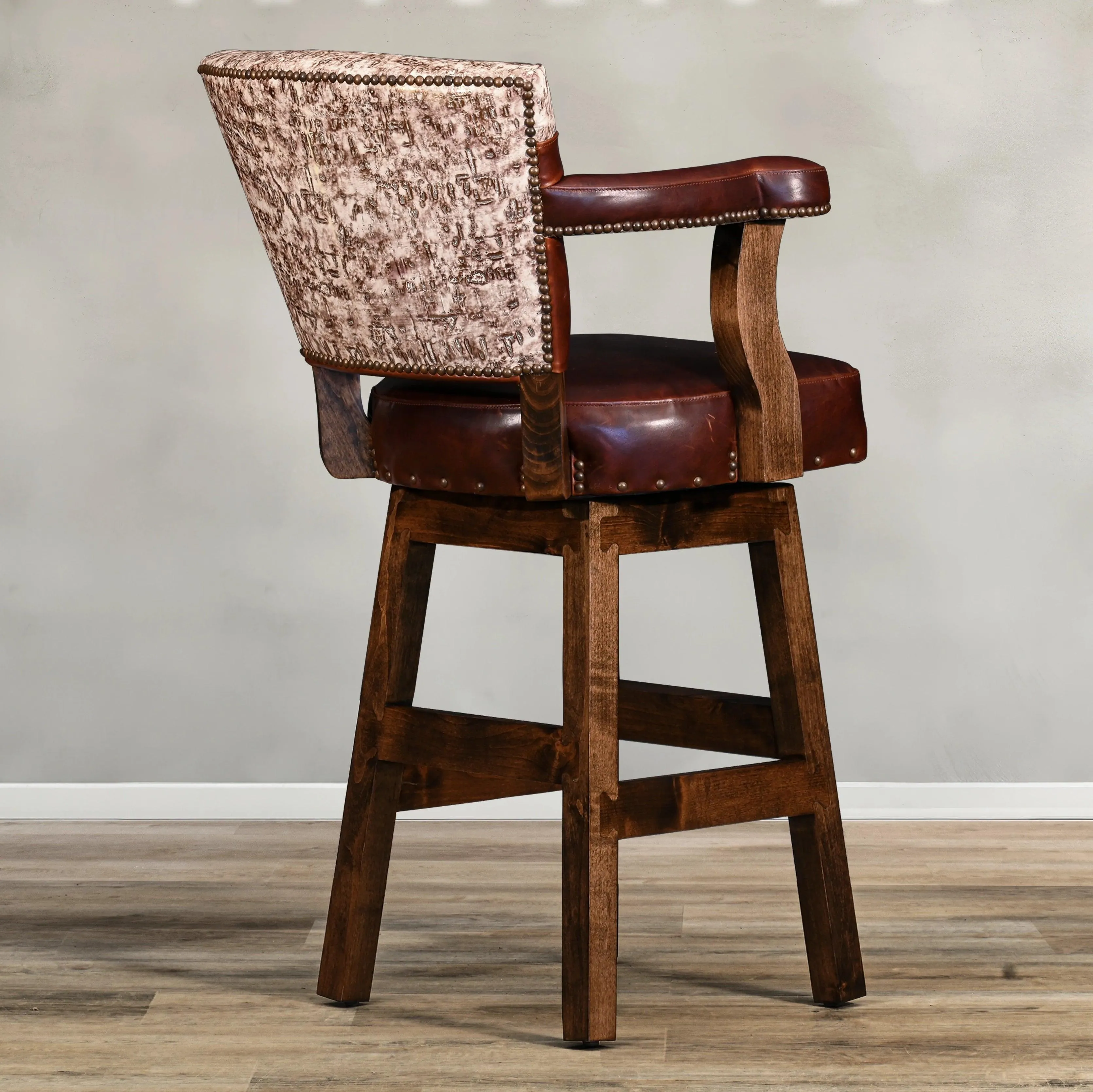 Driftwood Leather Bar Chair