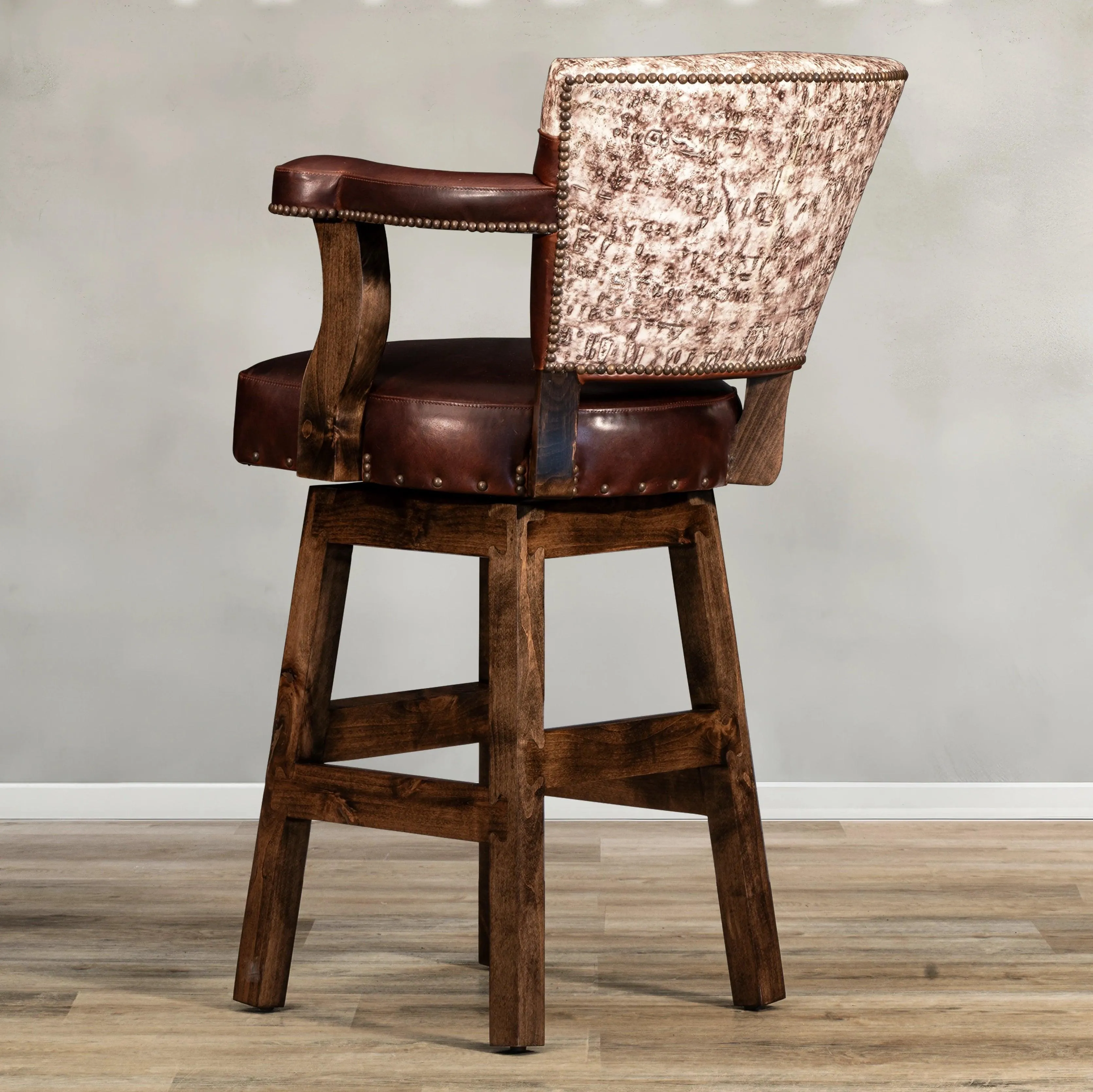 Driftwood Leather Bar Chair