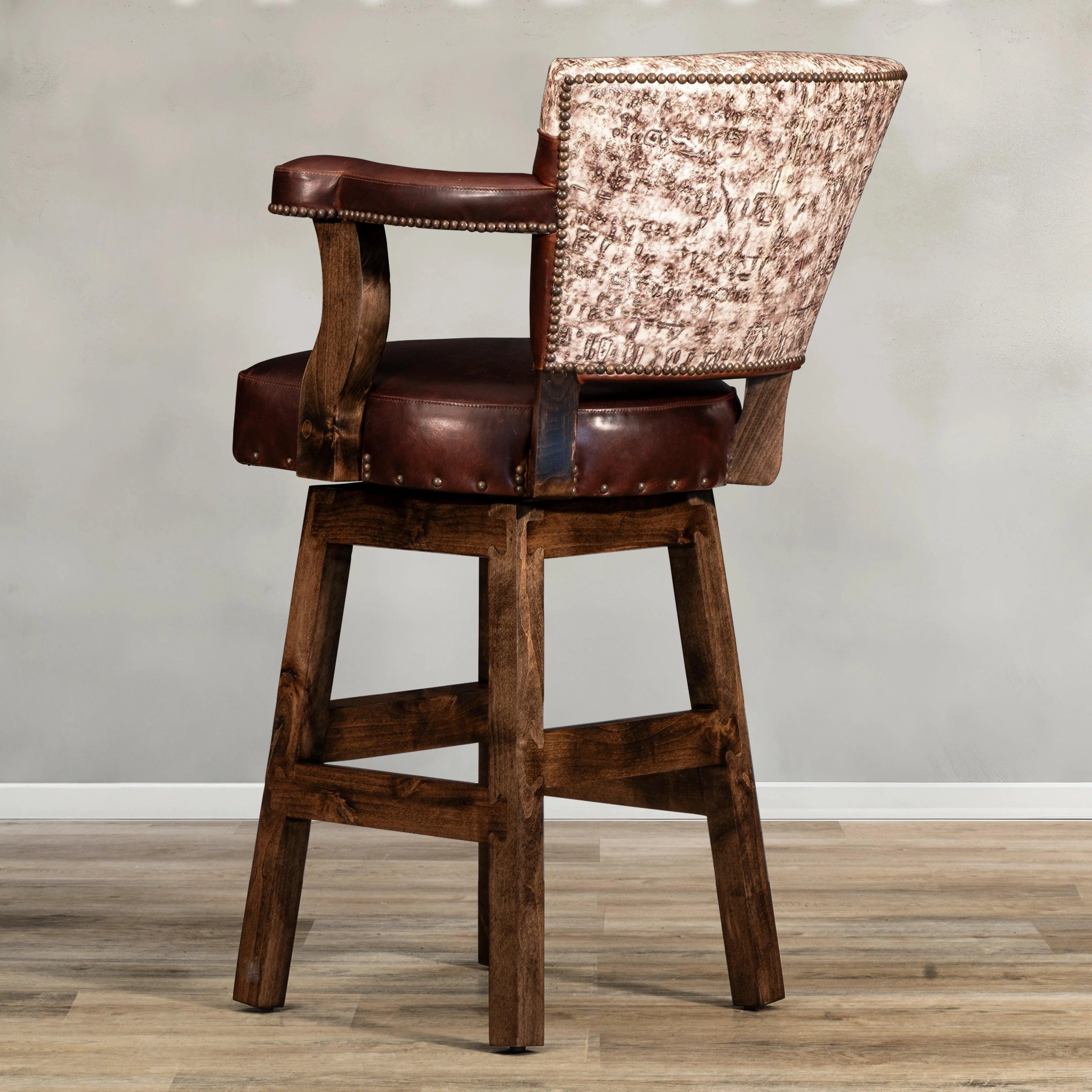 Driftwood Leather Bar Chair