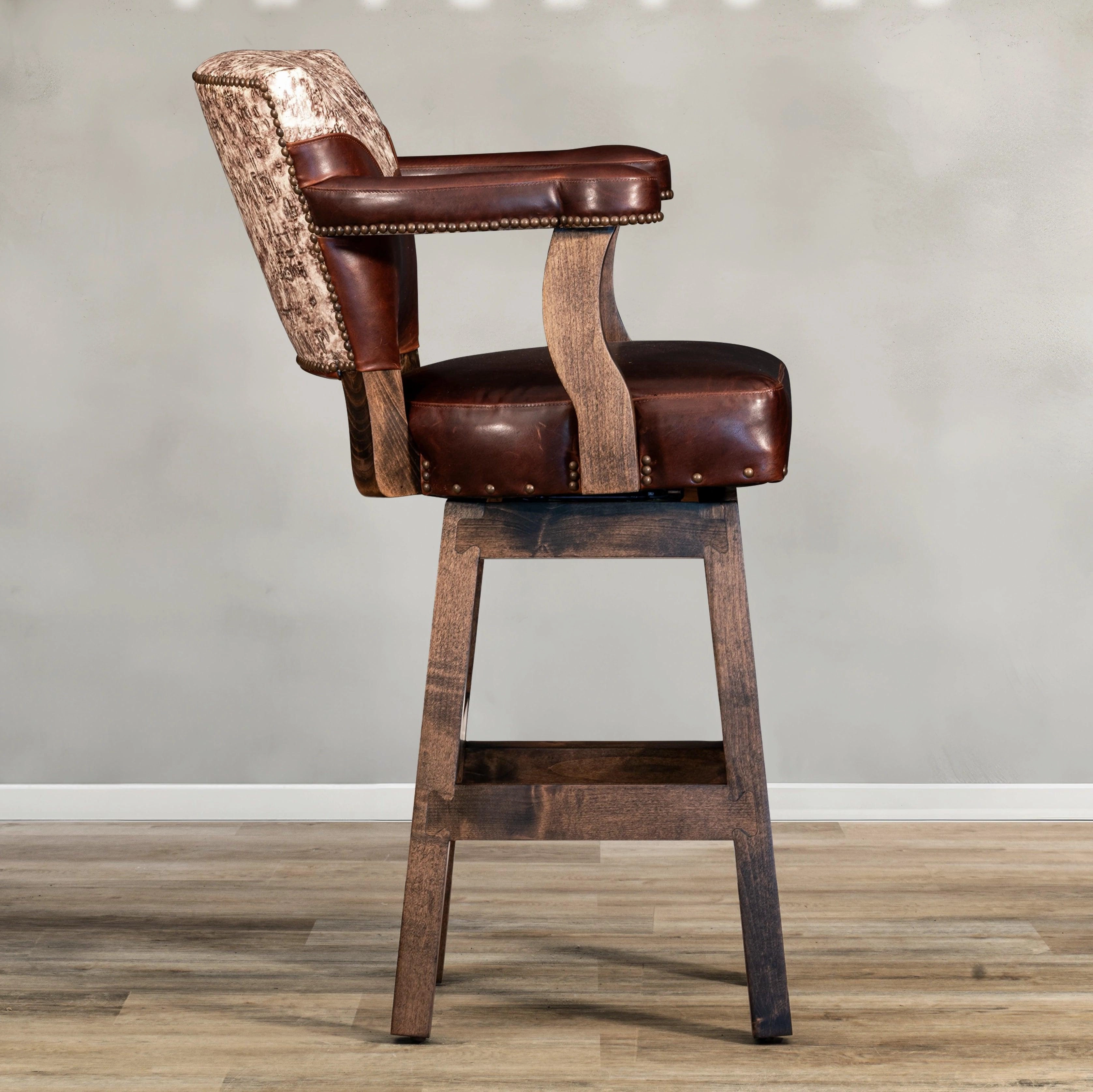 Driftwood Leather Bar Chair