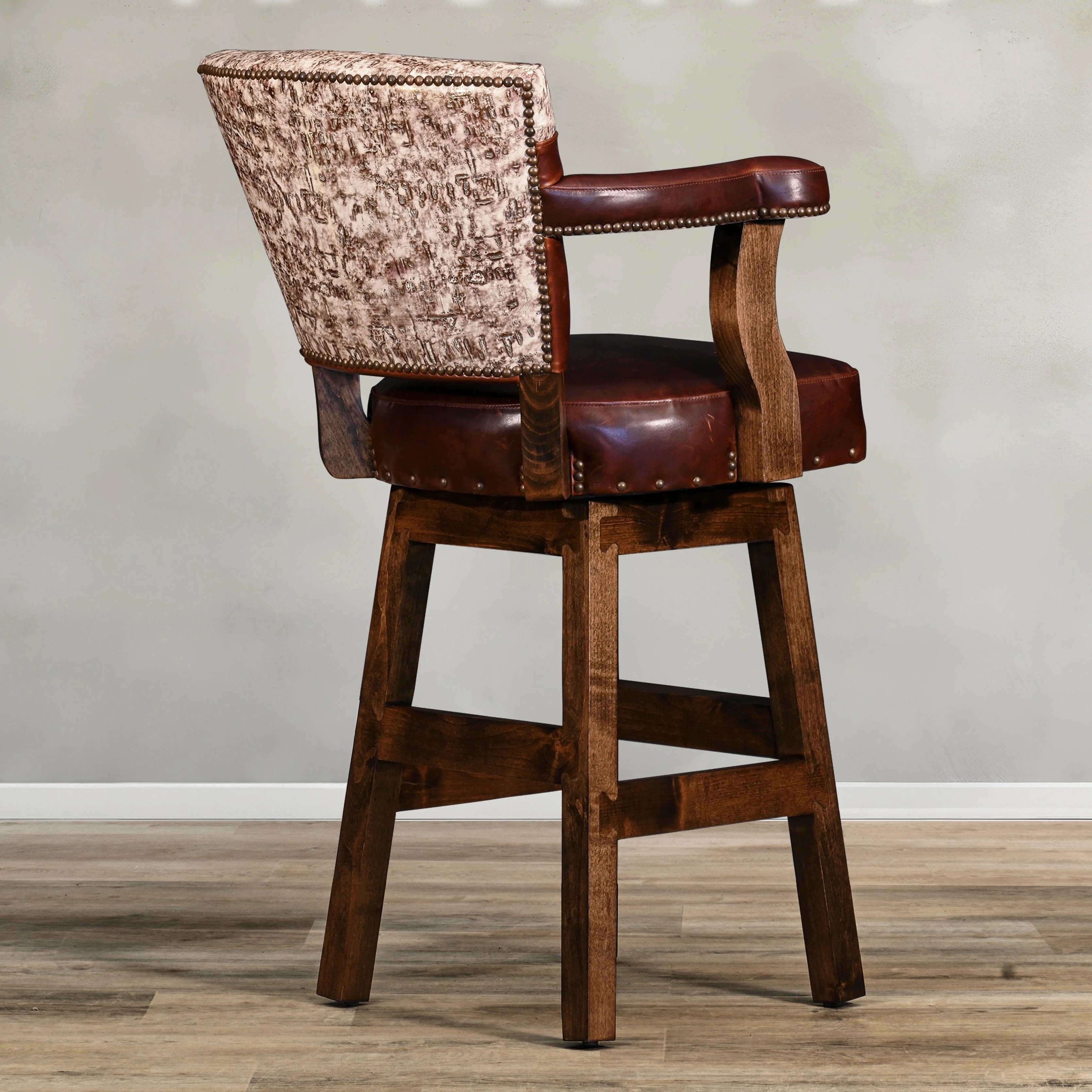 Driftwood Leather Bar Chair