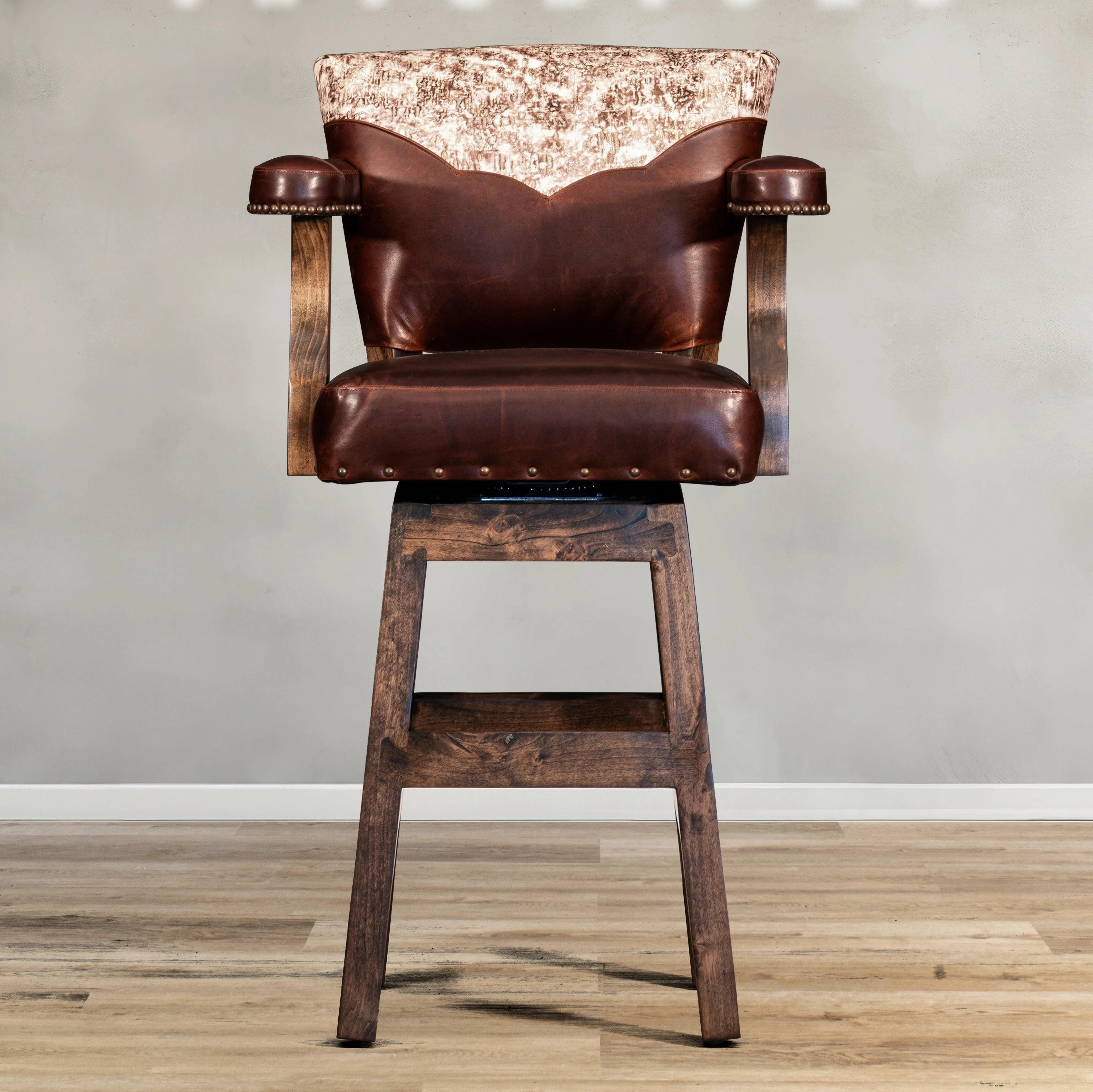 Driftwood Leather Bar Chair