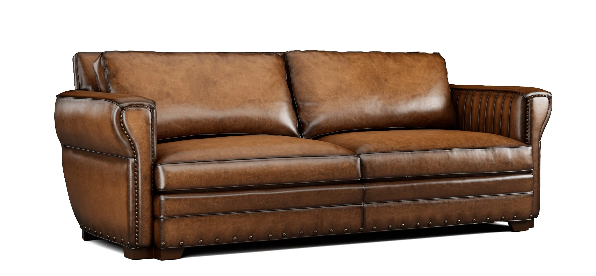 Duncan II Handcrafted Western Style Luxury Leather Sofa