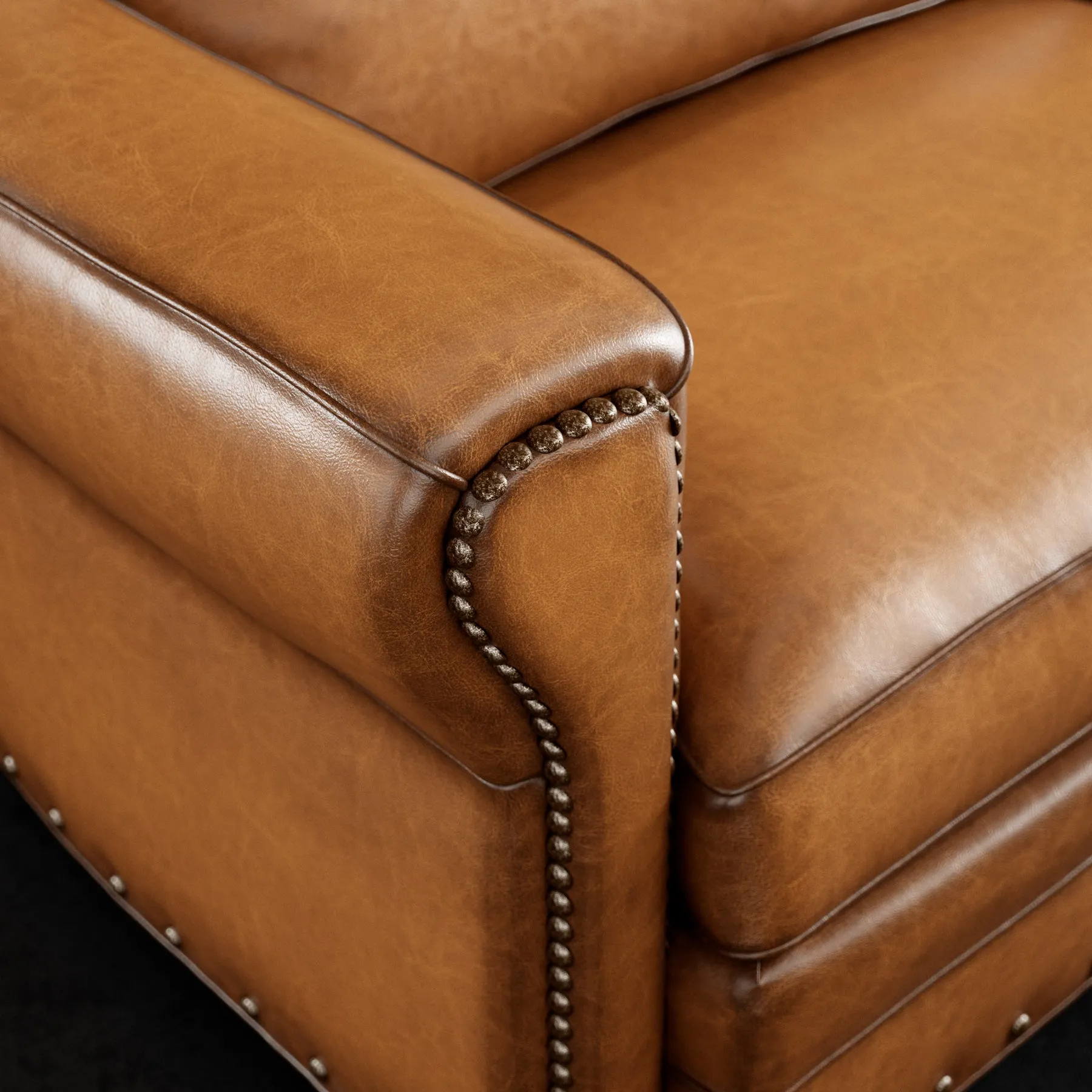 Duncan II Handcrafted Western Style Luxury Leather Sofa