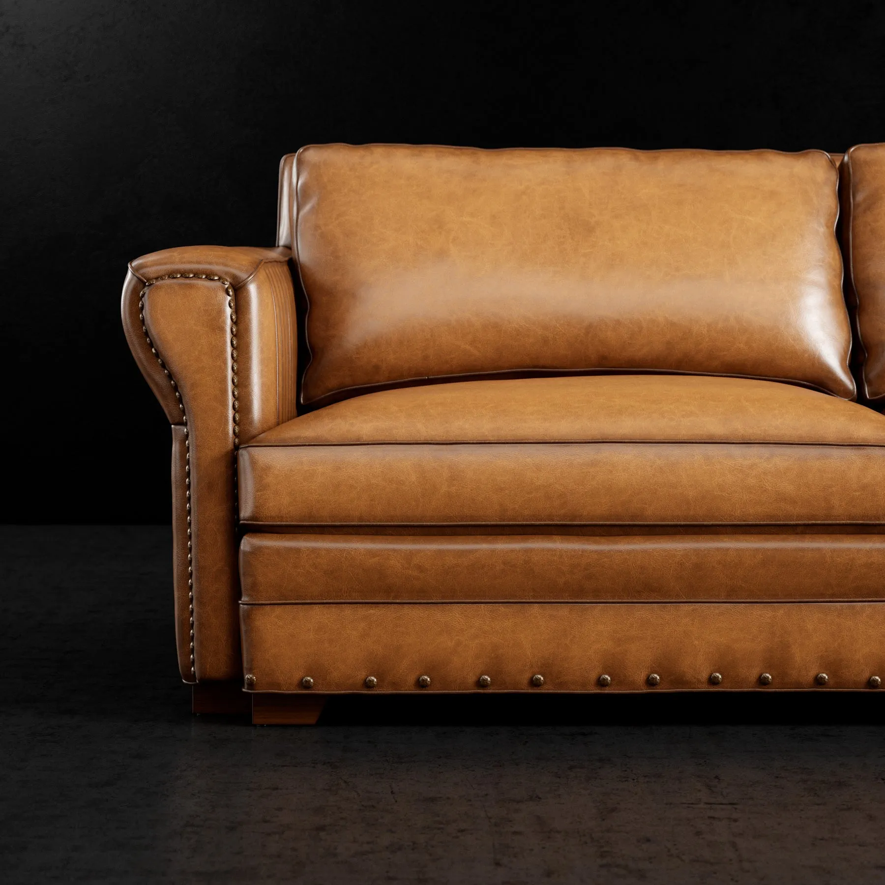 Duncan II Handcrafted Western Style Luxury Leather Sofa