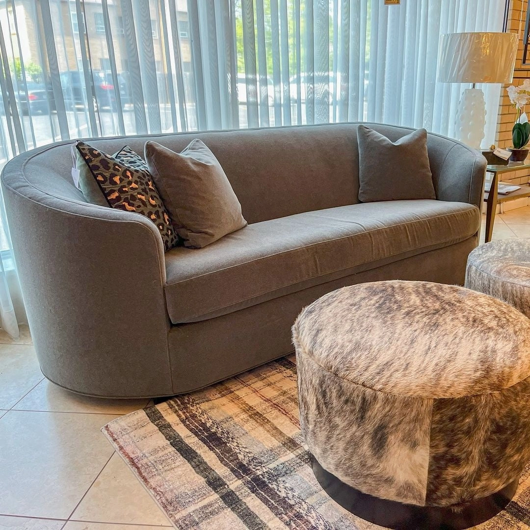 Eastwood Cowhide Swivel Ottoman