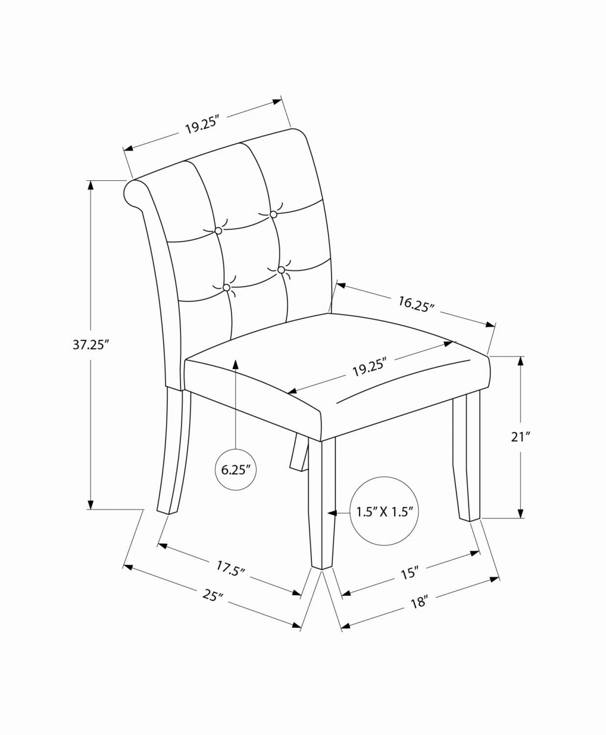 Edwin Dining Chair - Blue - Set Of Two